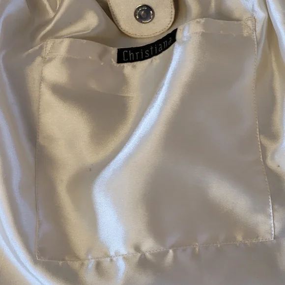 Christiana Rayon Floral Beaded Tote With 2 Bamboo Top Handles Large - Picture 12 of 14